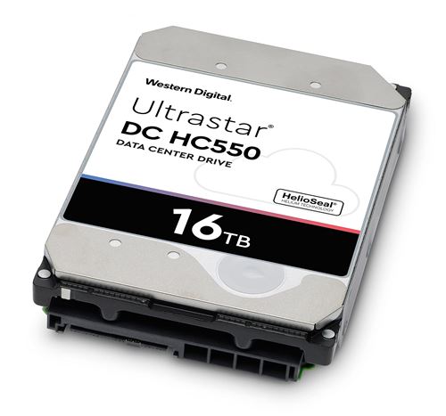 WD Ultrastar DC HC550 WUH721816ALE6L4 - Vaste schijf - 16 TB - intern - 3.5 - SATA 6Gb/s - 7200 tpm -buffer: 512 MB