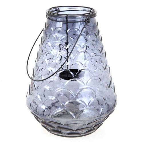 Paris Prix - Lanterne Déco bleu Wave 30cm Bleu Gris