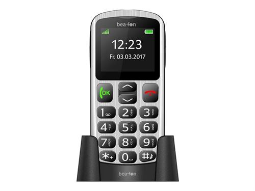 Bea-fon Silver Line SL250 - Téléphone de service - Écran LCD - 220 x 176 pixels - noir argenté