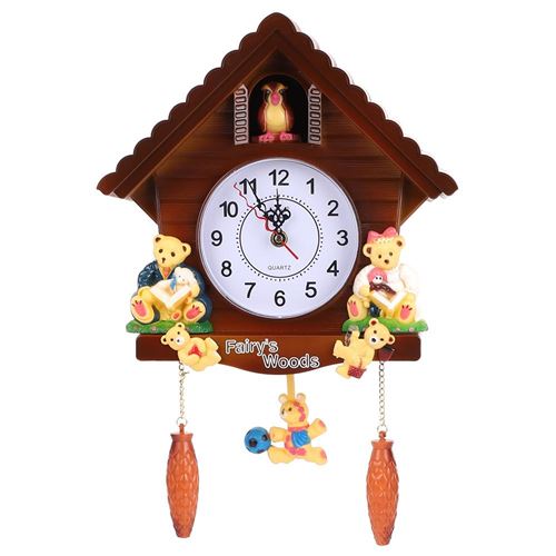 Pendule à coucou arbre maison horloge murale art décoration vintage pour la maison