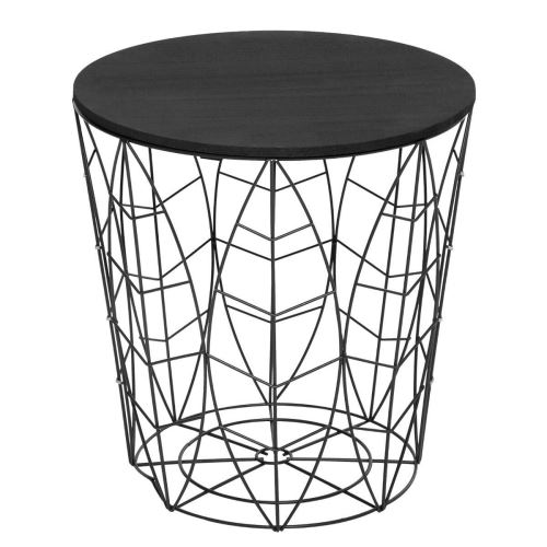 Table à café métallique coloris Noir foncé - L. 39 x l. 39 H. 41 cm -PEGANE-