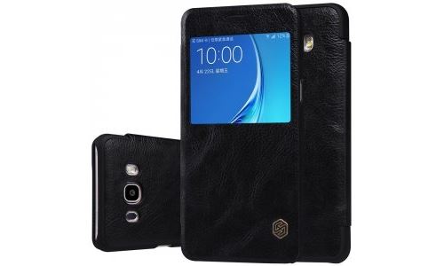Etui à rabat Nillkin Qin Galaxy J7-2016 coloris noir avec fenêtre visualisation