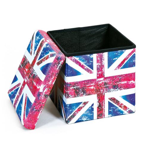 Paris Prix - Boîte De Rangement Pliable union Jack 38cm Bleu & Rouge