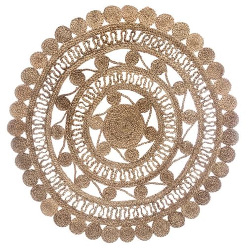 Tapis rond en jute dentelle - D 120 cm