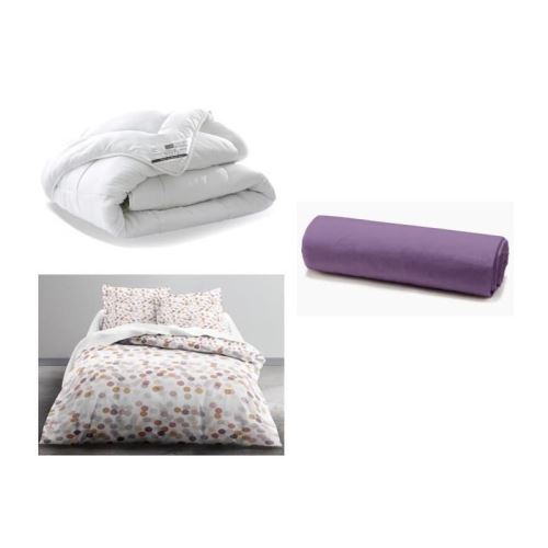 TODAY Pack complet CHAMPAGNE 220x240cm - Couette + Parure de couette + Drap Housse Coton