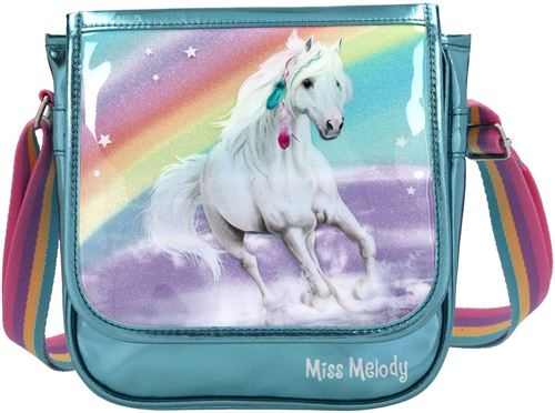 Miss Melody sac à bandoulière Regenboog20 cm polyester turquoise