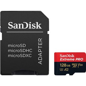 SanDisk Extreme Pro Carte mémoire MICRO SD 128Go Micro SDXC Classe 10 UHS-I  U3 V30 170Mo/s A2 - Carte mémoire micro SD - Achat & prix