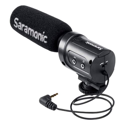 Saramonic Sr-m3 Mini-microphone Directionnel À Condensateur Avec Suspension Intégrée Pour Dslr/caméscope Noir