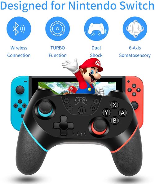 Manette Switch Pro sans fil compatible avec Nintendo Switch