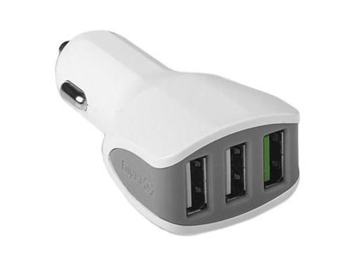 Chargeur Allume-Cigare Triple USB Celly Turbo - 4.4A - Blanc