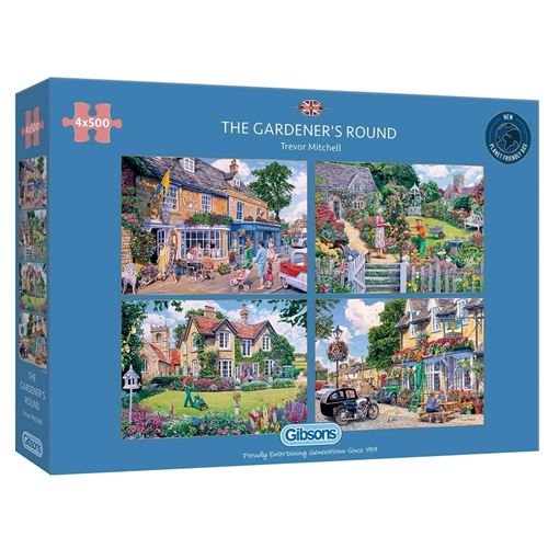 GIBSON s &laquo; Puzzle rond du jardinier &raquo;, 4 x 500 pi&egrave;ces