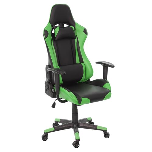 Chaise de bureau MENDLER HWC-D25 charge maximale de 150kg similicuir noir vert