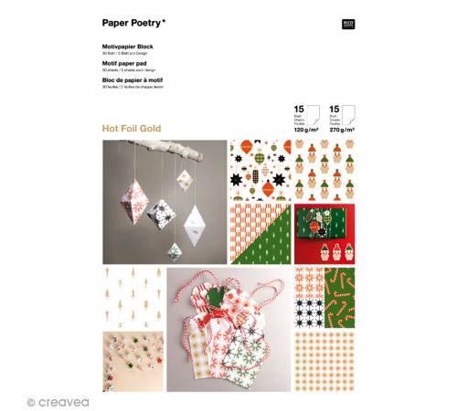 Bloc papier scrap à motif - Puristic Christmas - A4 - 30 feuilles