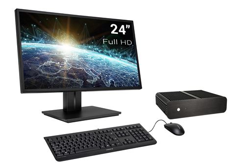 Pack Mini-PC Evolution, refroidissement passif, Intel i7-8700T, 16 Go RAM DDR4, 1To SSD NVMe M.2 PCIe, Wifi,, écran, c/s et Win 10