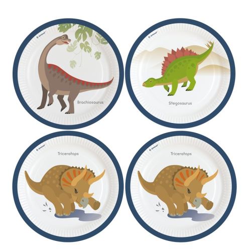 8 assiettes dinosaure 23cm