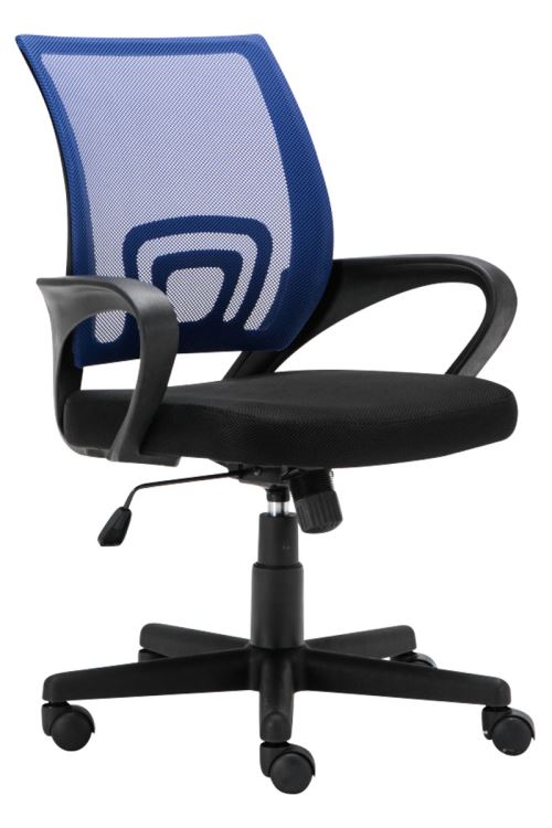 Chaise de Bureau Genius avec Dossier en Maille et Piètement à roulettes - Couleur Bleu