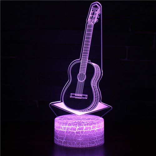Stack Lampe 3D Tactile Veilleuses Enfant 7 Couleurs Avec Telecommande - Guitare #347