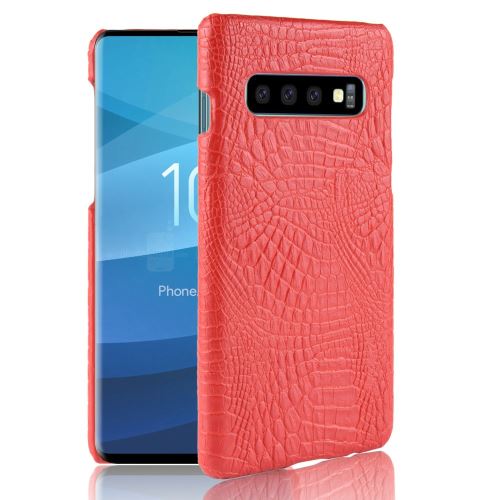 Etui en PU crocodile dur rouge pour votre Samsung Galaxy S10