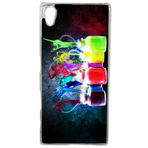 Coque Peinture Abstrait Silhouette Compatible Sony Xperia Z5 Transparent