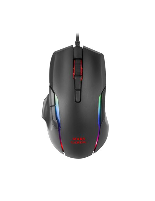Souris Gaming avec LED Mars Gaming MMX 12400 dpi 220 ips 1000 Hz LED Noir