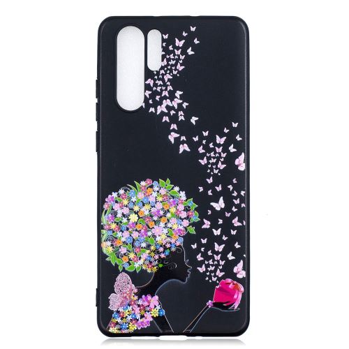 Coque en TPU impression de motifs fille fleurie et papillon pour votre Huawei P30 Pro