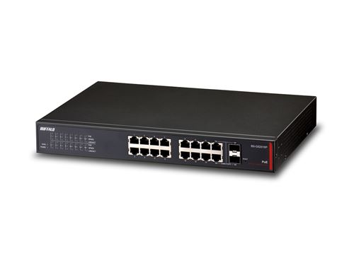 buffalo business switch l2 giga smart poe 16 ports noir