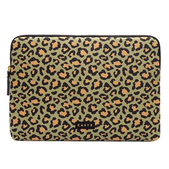 Housse CASYX Pochette pour Macbook Air et Macbook Pro 13 Olive Leopard