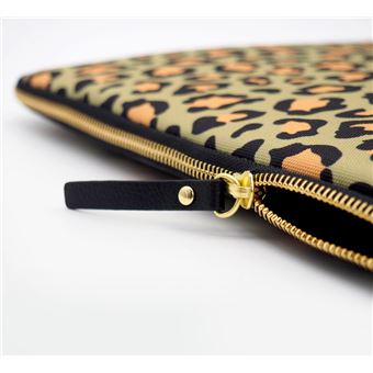 Housse CASYX Pochette pour Macbook Air et Macbook Pro 13 Olive Leopard