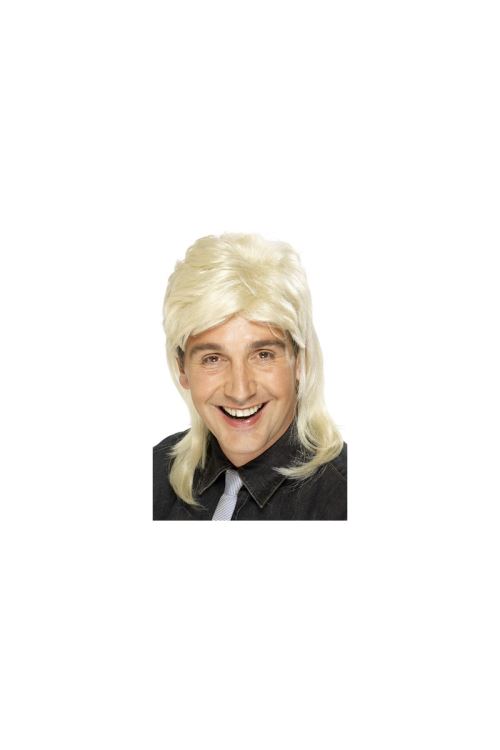 Perruque mullet jason blonde annees 80