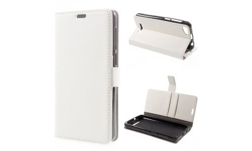 Etui type portefeuille blanc Wiko Lenny-3-MAX et Jerry-Max