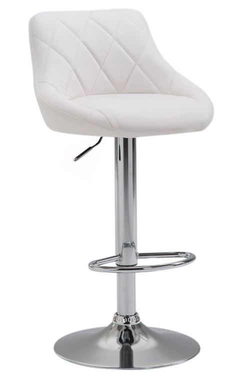 CLP Tabouret de bar Lazio en similicuir avec pied en m&eacute;tal , Blanc