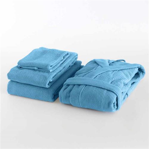 Set de 3 Serviettes + Peignoir Unisex Svad Dondi Skipper, Taille: M, Couleur: Turquoise