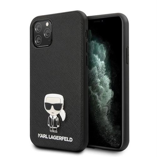 Coque pour Iphone 11 Pro Max Karl Lagerfeld Saffiano Iconik noir