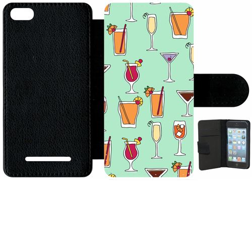 Étui Porte Feuille Xiaomi Mi 4c Cocktails Font Vert
