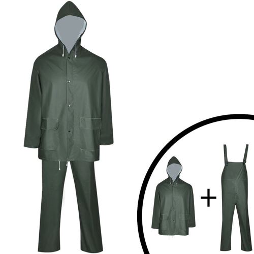 vidaXL Imperméable robuste 2 pièces avec capuchon et salopette Jaune M