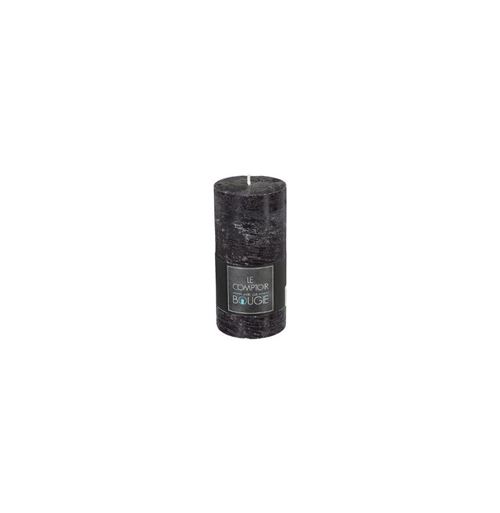 Bougie rustique cylindrique noir H14 - Noir - Atmosphera