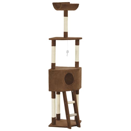 vidaXL Arbre à chat avec griffoir en sisal Marron 180 cm