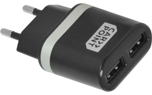 Carpoint Chargeur USB double plastique noir