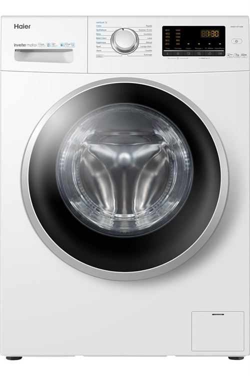 Haier Hw07-Cp1439 - Machine À Laver - Largeur : 59.5 Cm - Profondeur : 46 Cm - Hauteur : 85 Cm - Chargement Frontal - 45 Litres - 7 Kg - 1400 Tours/Min - Blanc