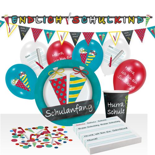 Amscan set de fête papier Schulanfang 45 pièces