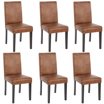cuiraspect de séjour Lot foncés Littausimili de daim marronpieds 6 chaises eIYWbEHD29