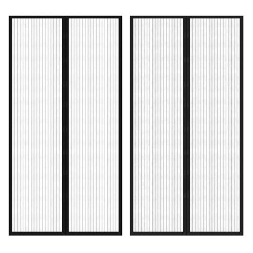 vidaXL Insectendeurgordijnen 2 st magnetisch 210x100 cm zwart