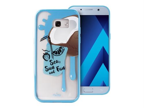PURO Summer Juice Cocco - Coque de protection pour téléphone portable - silicone, PVC transparent - bleu clair - pour Samsung Galaxy A3 (2017)
