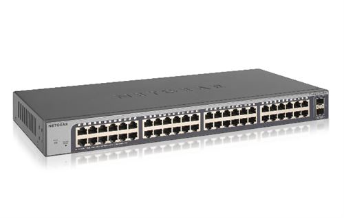Switch, Commutateur Netgear Gs750e Géré L2 Gigabit Ethernet (10/100/1000) 1u Noir