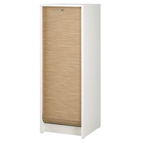 Classeur à Rideau Blanc Bicolore 104 cm - Coloris: Chêne Naturel