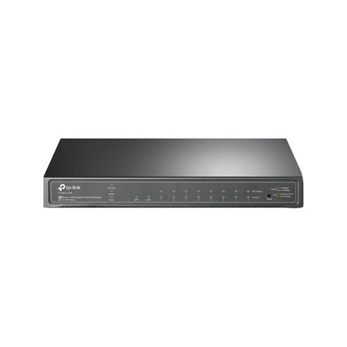 TP-LINK T1500G-10PS Géré L2/L4 Gigabit Ethernet (10/100/1000) Noir Connexion Ethernet, supportant l'alimentation via ce port (PoE)