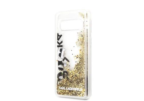 Coque Karl Lagerfeld Paillette Floatting pour Samsung Galaxy S10e / s10 lite noir/or