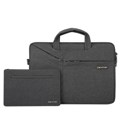 Sacoche en PU grande capacité avec petit sac noir pour votre Laptop 13.3 pouces