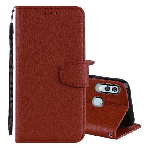 Etui en PU avec support marron pour votre Huawei P Smart (2019)/Nova Lite 3