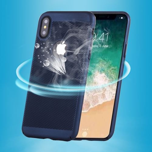 iPhone X Coque Protection Plastique bleu foncé Géométrique ALS48137